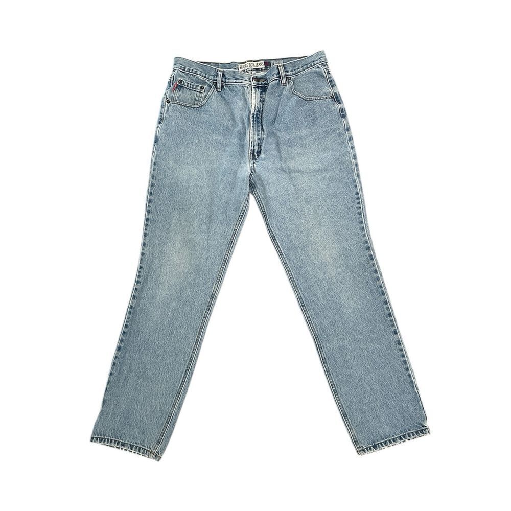 Vintage 90s Bugle Boy 705 Jeans 38x32 Blue Regular Straight Distressed Grunge